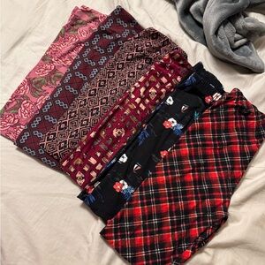 LuLaRoe Women's Leggings Bundle - Red, Pink, Burgundy, Black, Blue